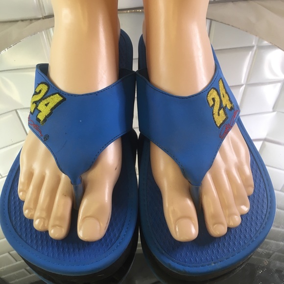 Jeff Gordon Womens Flip Flop Sandals Shoes Blue 7 - Picture 2 of 6